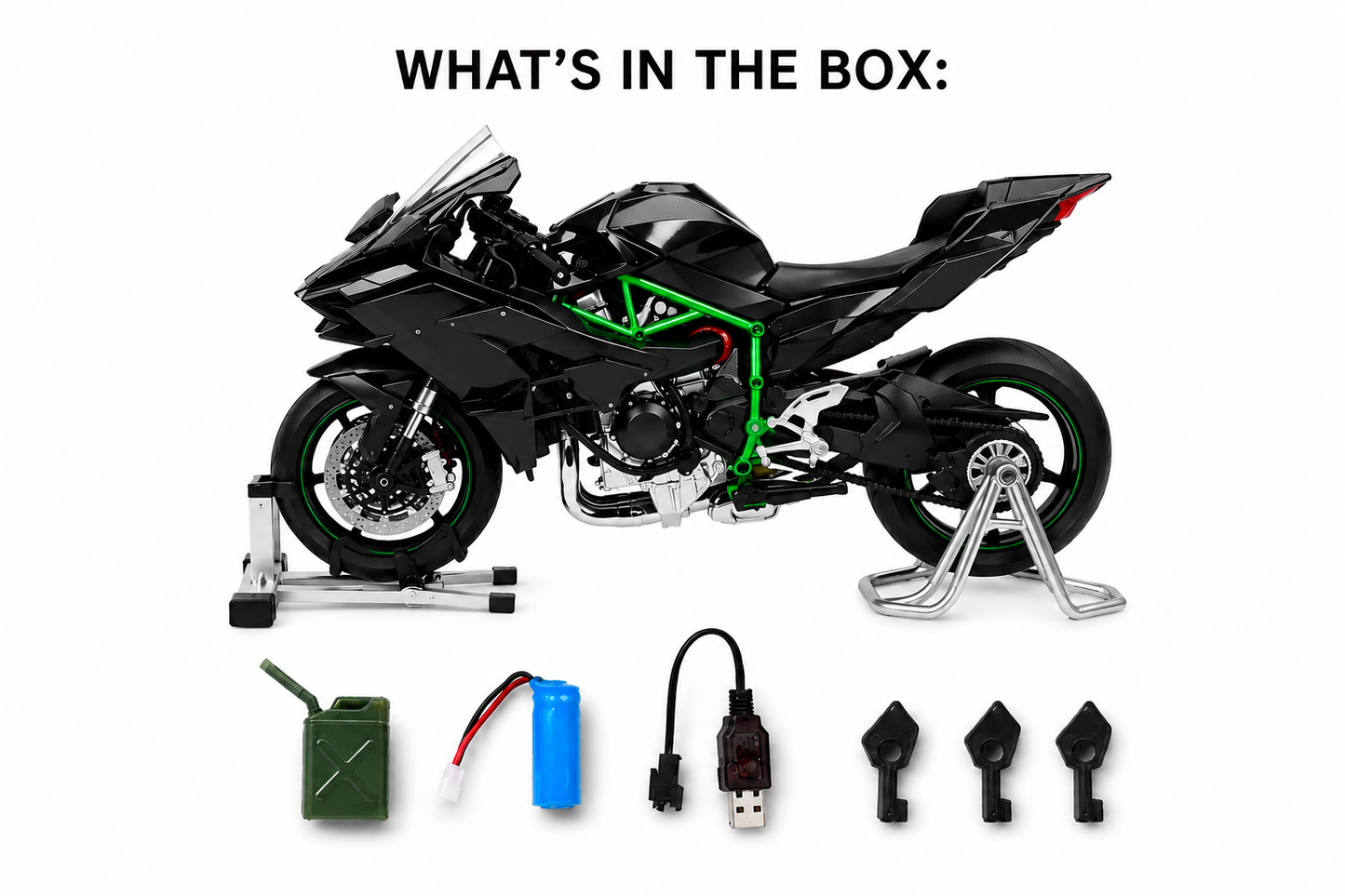 H2R Motocicleta con Humo Real, Sonido y Luces LED