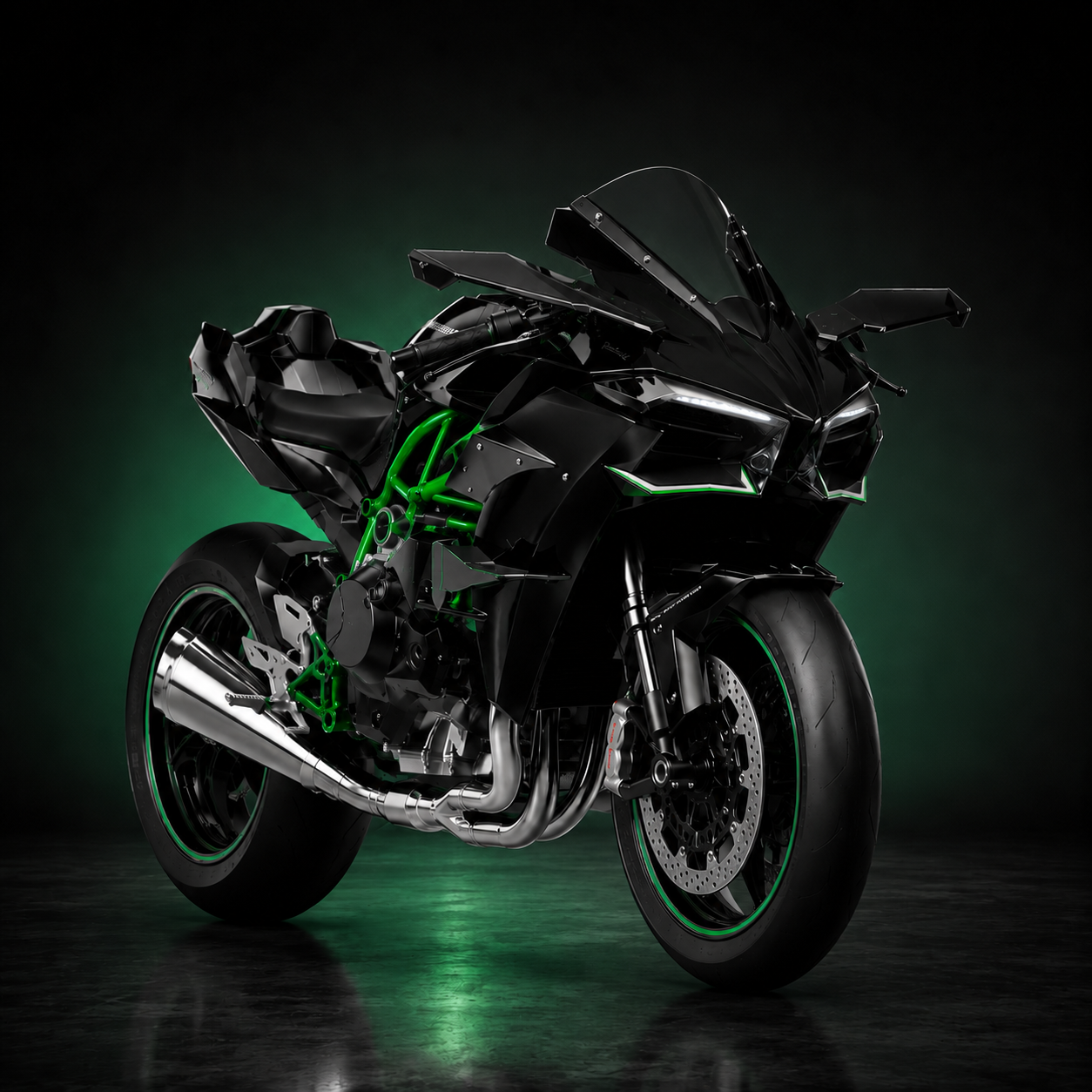 H2R Motorcycle with Real Smoke, Sound & LED Lights