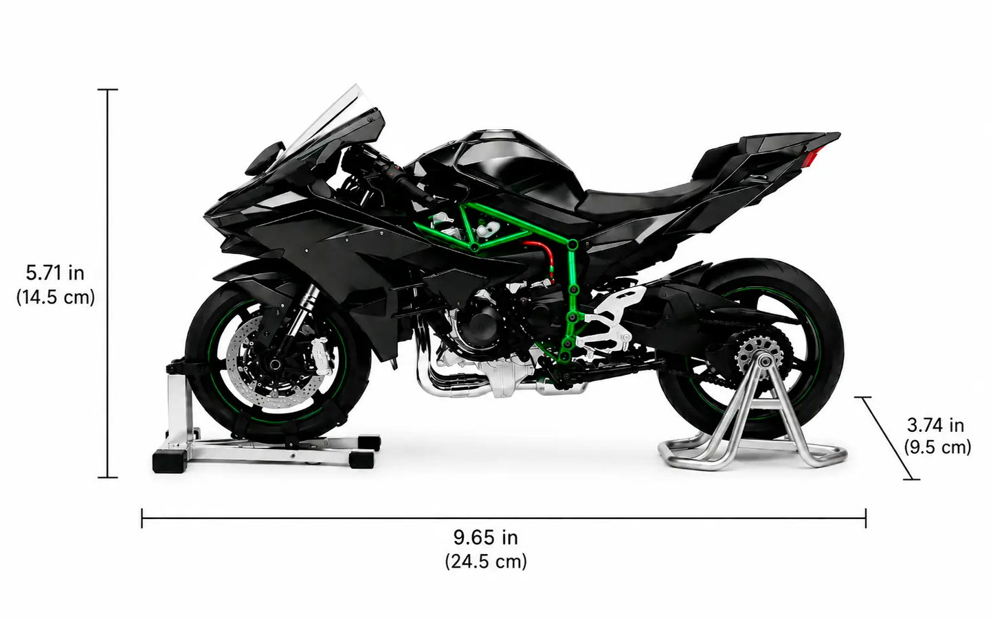 Motocicletta H2R con fumo, suoni e luci a LED reali