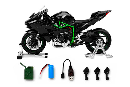 Motocicletta H2R con fumo, suoni e luci a LED reali